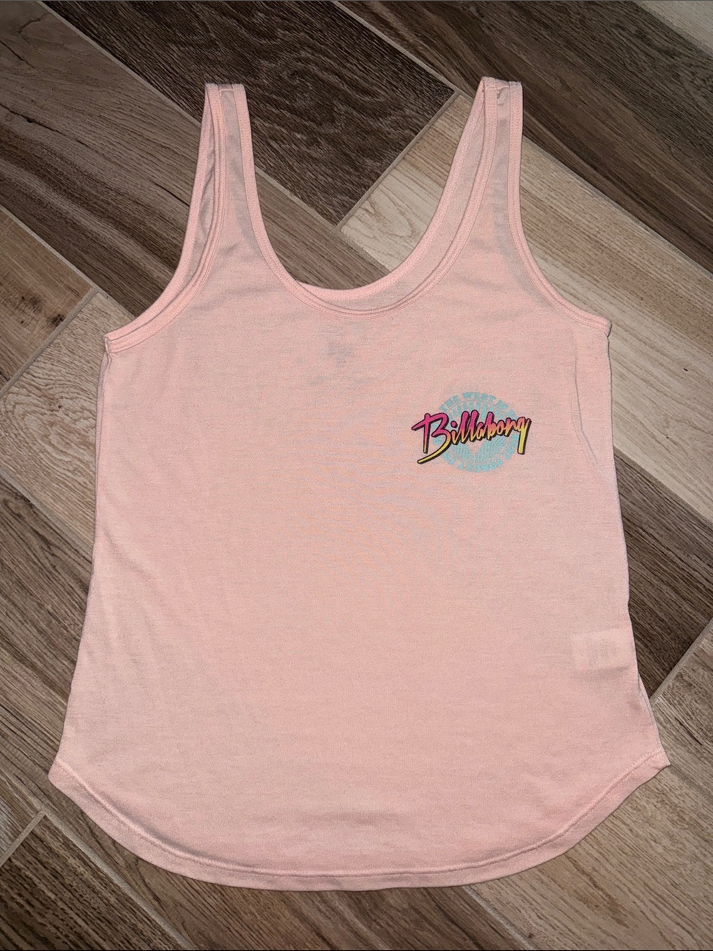 Billabong Light Pink Logo Scoop Tank EUC XS